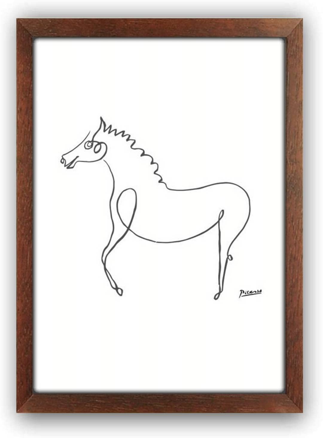 Amazon.co.jp: ピカソ 可愛い馬の絵 A4サイズ フレーム付き